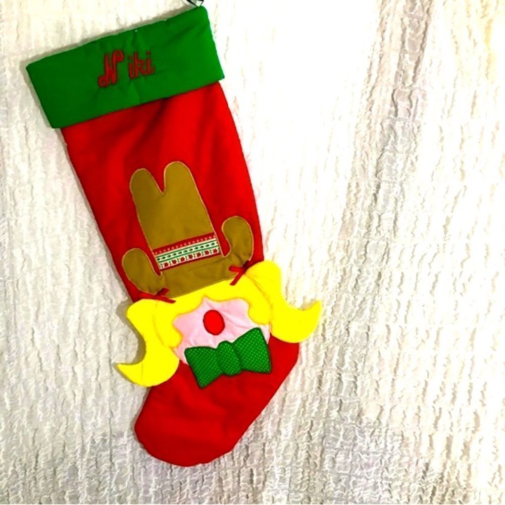 “Niki” Cowboy Girl Christmas Stocking